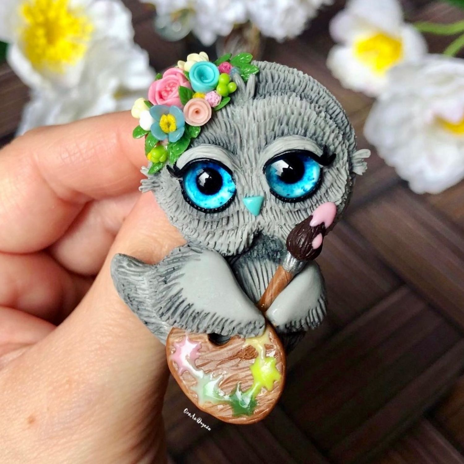 Мастер-класс: сова из полимерной глины на кружке. День учителя. Декор. Polymer clay tutorial. Diy